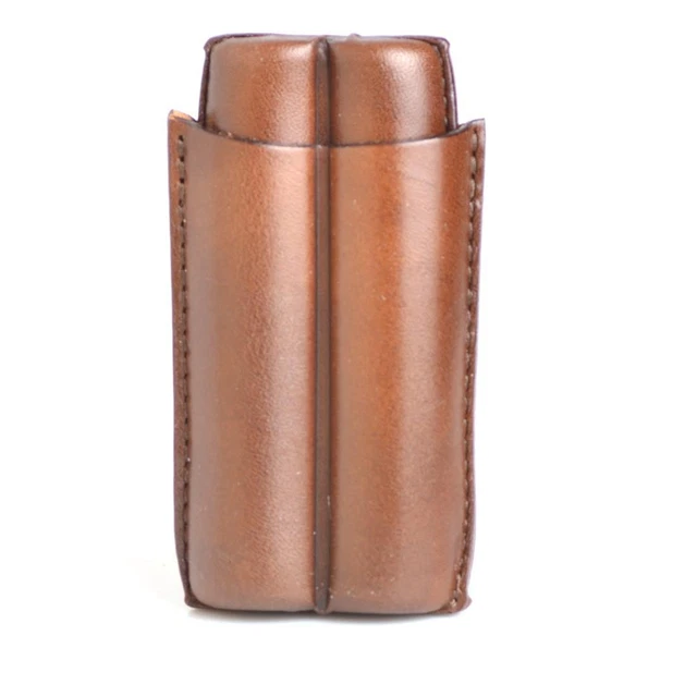 Portasigari In Pelle Per 4 Sigari Toscani - Elegante E Pratico, Marrone - Foto 3