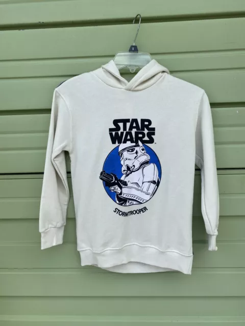NEW ZARA ECRU KIDS BOYS  STAR WARS™ SWEATSHIRT HOODIE SHINY Size 6 Y #7096A