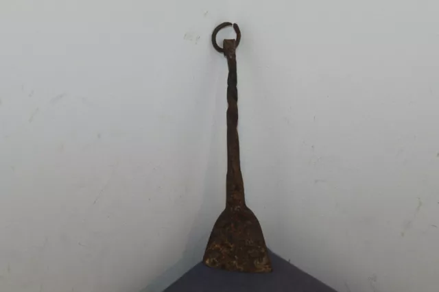 Antique Iron Primitive Hand Forged Spatula Wrought Kitchen Tool . 19th C. 2