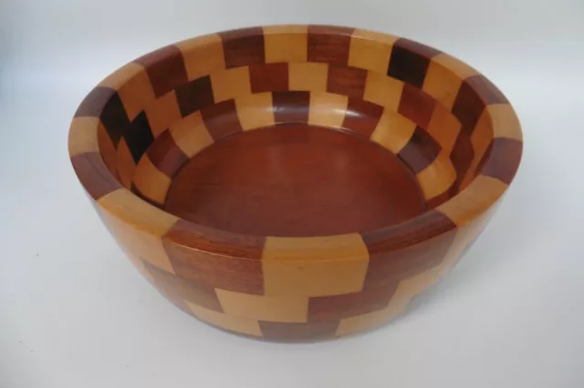 Lovely Wooden Cambridge Ware Grantchester Retro 70s Mixed Wood Fruit Bowl