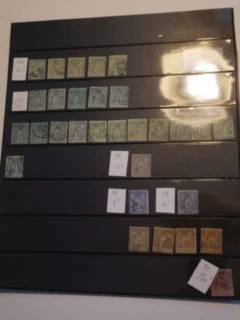 France Lot 74 Timbres Type Sage Obliteres. Bonne Cote