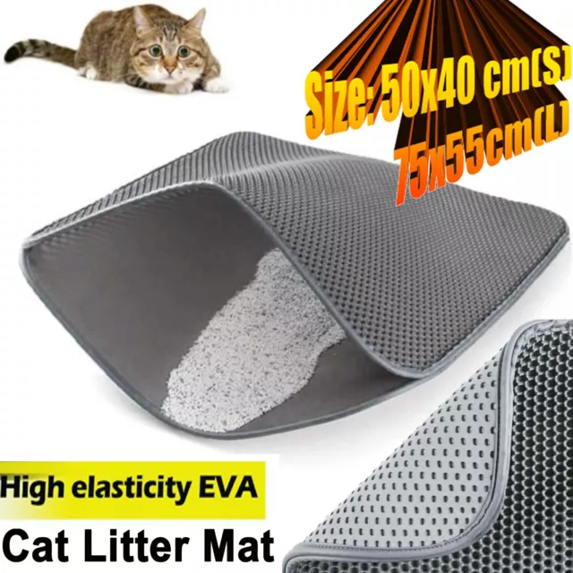 Double-Layer Honeycomb Cat Litter Trapper Waterproof Urine Proof Trapping Mat AU