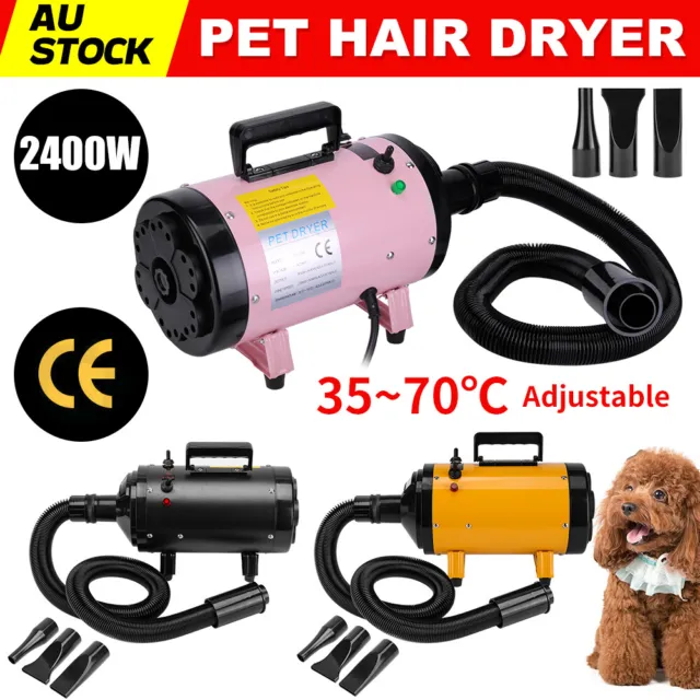 Dog Cat Pet Dryer Grooming Tool Fur Hair Blow 2-Speed Hairdryer Blower Heater