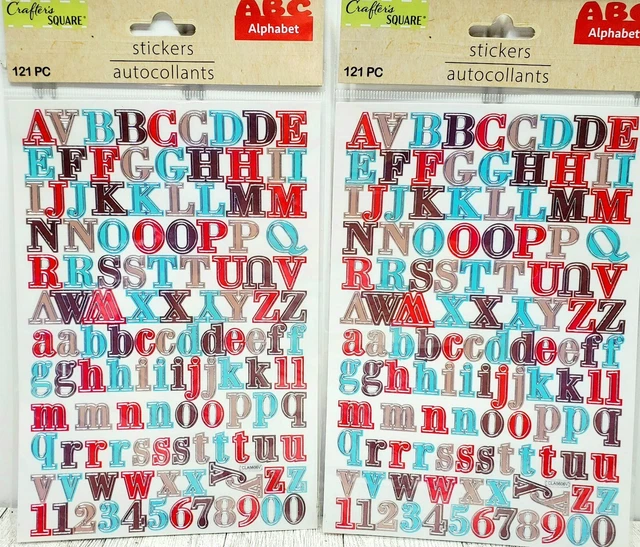 UPPER & LOWER Case Alphabet Numbers ABC 121 Stickers Lot of 2 Crafters ...