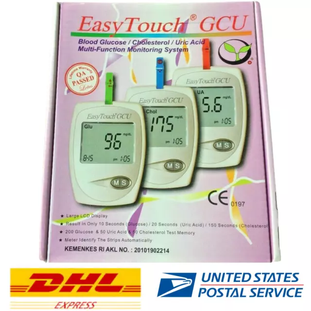 Easy Touch Blood GCU Blood Glucose Cholesterol Uric Acid Test 3 in 1