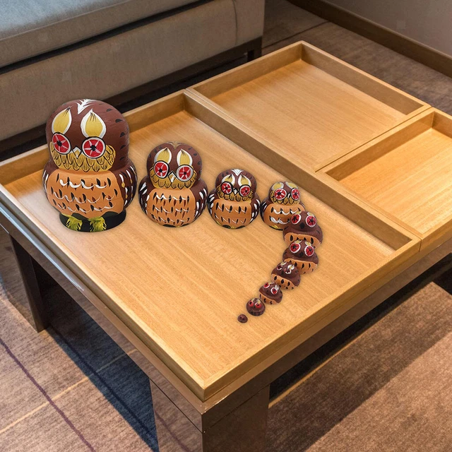 10 Schichten russische Matroschka Cartoon Eule Figuren aus Holz für Kleinkinder