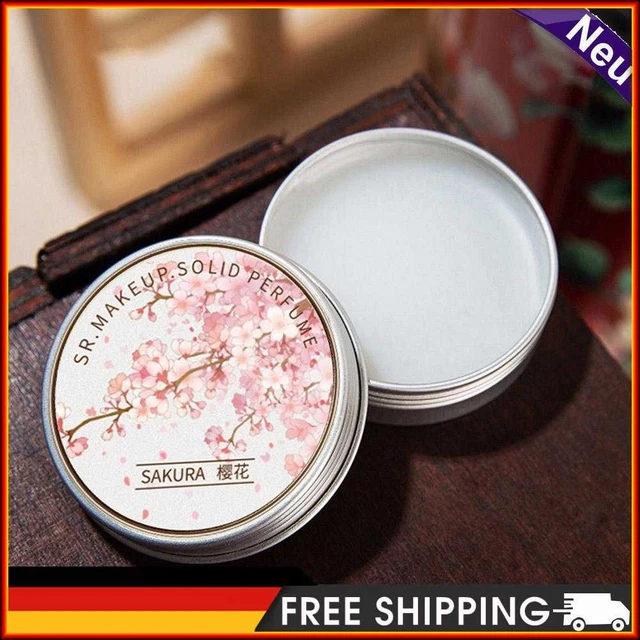 Bálsamo portátil, desodorante suave, duradero, perfume sólido (flor de cerezo)