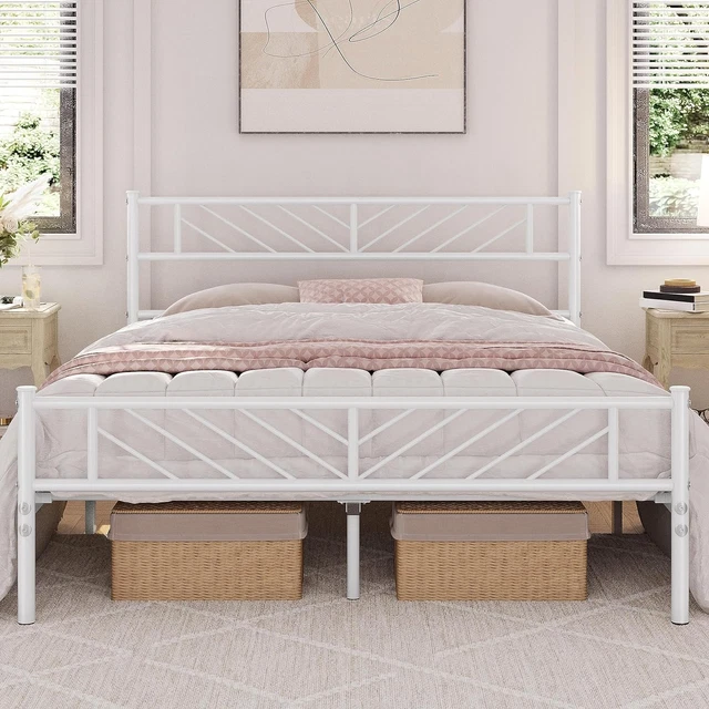 YAHEETECH 5FT KING Bed Frames Metal Slatted Bed Platform with Modern