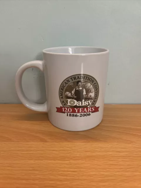 Rare 2006 Daisy BB Gun 120 Year Anniversary White Ceramic Coffee Mug