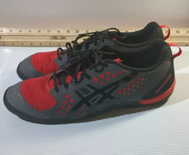 Asics Gel Fortius TR S334Y Mens Red Grey Cross Training Shoes Size 13 Sneakers.