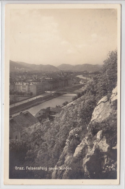 AK Graz, Felsensteig gegen Norden, Foto-AK 1942