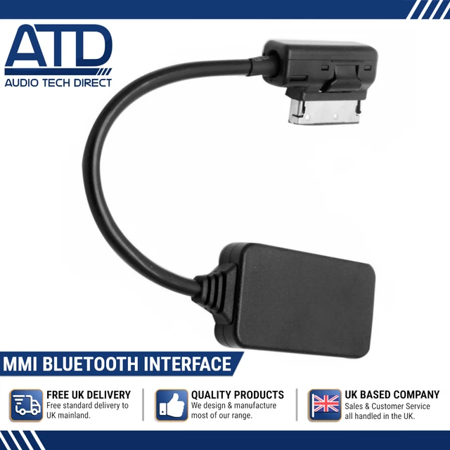 Adaptador Bluetooth/AUX Para Coches Audi/Volkswagen - Conecta El Móvil Al Sistema MMI 3G, Cable De 30 Cm, Para Modelos 2010 En Adelante