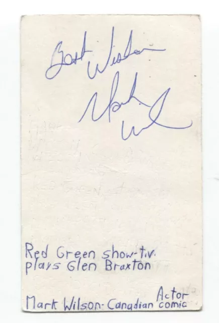 Mark Wilson Signed 3x5 Index Card Autographed Signature Actor