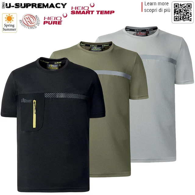 T-shirt Manica Corta Estiva da Lavoro U-POWER Tasca Tessuto Uomo Donna CHRISTAL