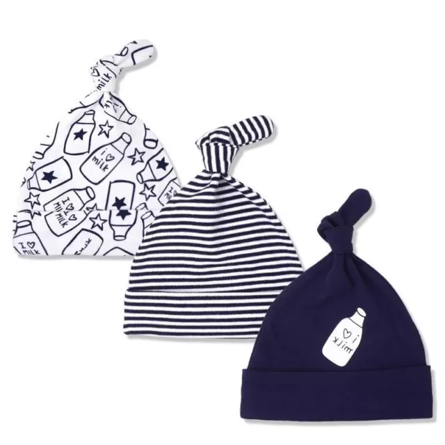 3 PC / Lot Imprimé Bébé Chapeaux & Capuchons Pour 0-6 Mois Accessoire