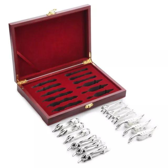 Silver Knife Rest Set &#8216;Animali d&#8217;Europa&#8217; Cutlery Rest Set with