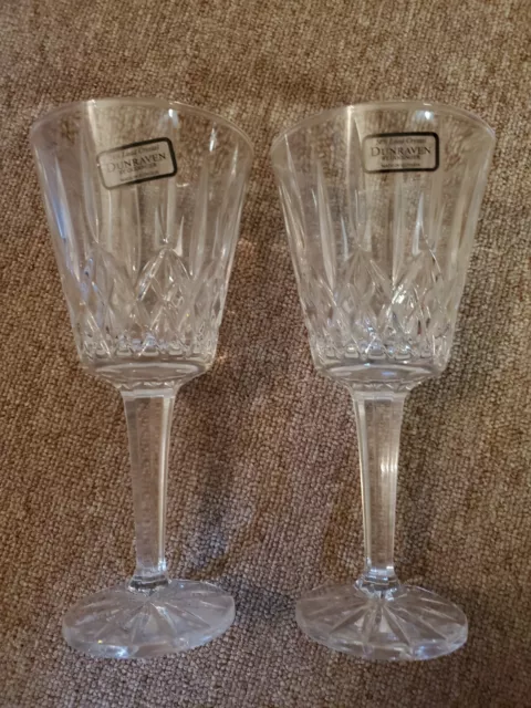 Dunraven By Godinger 24% Crystal lead Made In Slovakia Stem Glasses set of 2