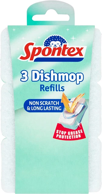 Recarga sin arañazos Spontex Dishmop, paquete de 3