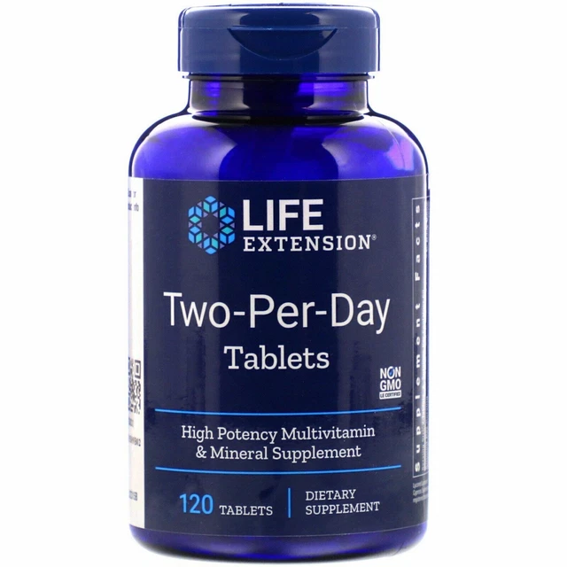LIFE EXTENSION, TWO-PER-DAY Tablets, 120 Tablets New Pack - Exp: May ...