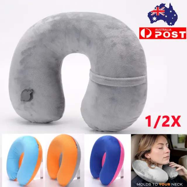 U Shaped Travel Pillow Car Air Flight Inflatable Cushion Neck Support Headrest