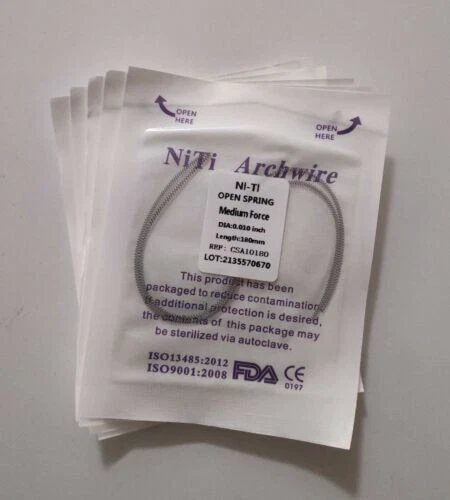 10 Packs Dental Orthodontic Coil Open Spring 010*180mm Niti Alloy Medium Force