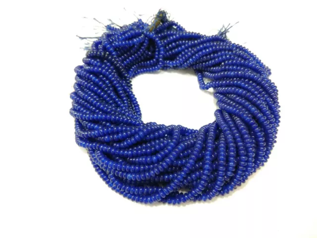 Blue Hydro Smooth Rondelle Faceted Beads  4-5 mm 13"  Loose Strand 1-3 Strand D9