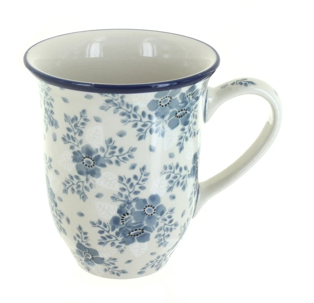 Blue Rose Polish Pottery Blue Fleur Large Coffee Mug