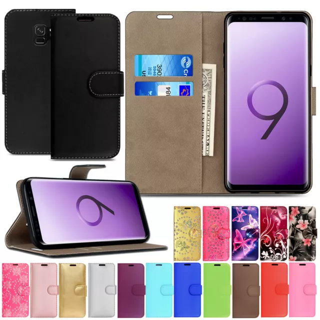 Case For Samsung Galaxy S9 S8 Plus S7 S6 Edge Leather Flip Wallet Phone Cover