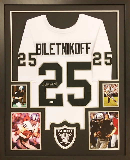 Fred Biletnikoff Framed Signed Jersey Beckett Autographed Oakland Raiders