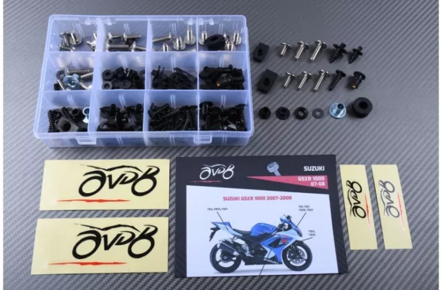 Kit Visserie Vis Carénages Spécifique Aluminium SUZUKI GSXR 1000 GSX-R 2007-2008