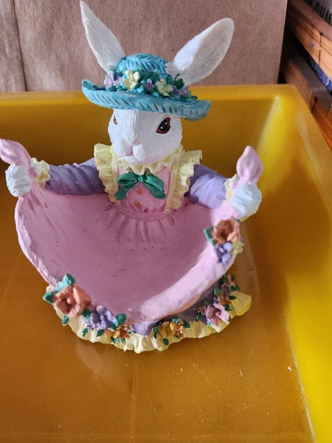 Vintage Easter Decor  Bunny/Rabbit Figurine candy holder