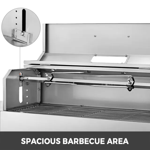 VEVOR 25 W Barbecue au Charbon de Bois Électrique Grill Fumoir BBQ Agneau Inox 3