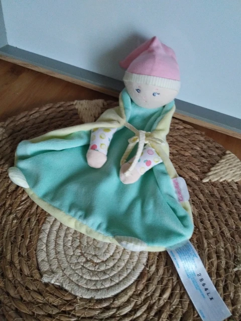 Doudou Poupée Lutin Corolle – Gris, étoiles, écharpe Fluo, 2013