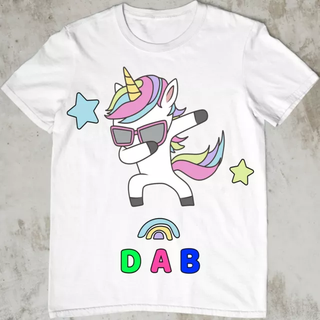 T-shirt bambini ragazzi ragazze dabbing unicorno carino unicorno dab dance kawaii