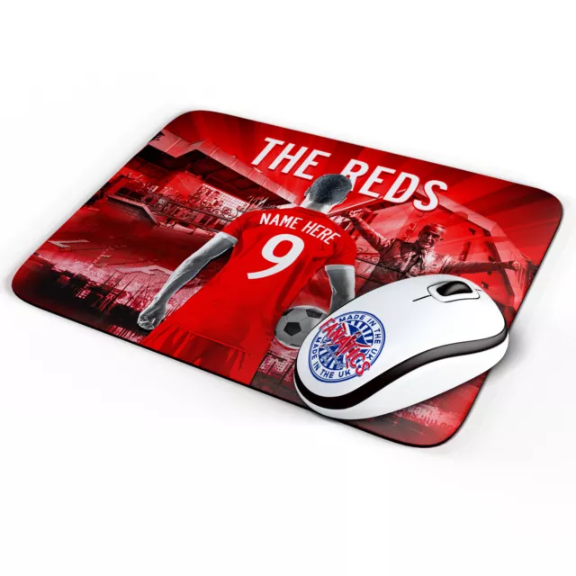 Personalised Liverpool Mouse Mat Retro Football Office Work Pad Mens Gift AF78