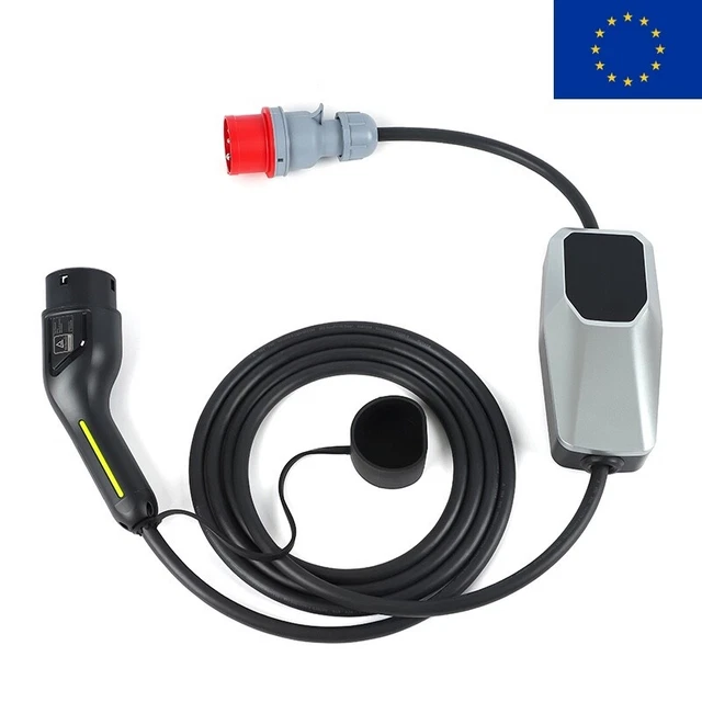 11KW 3phase Portable EV Charger for Type 2 Electric Cars 5pin 6A 8A 10A 13A 16A