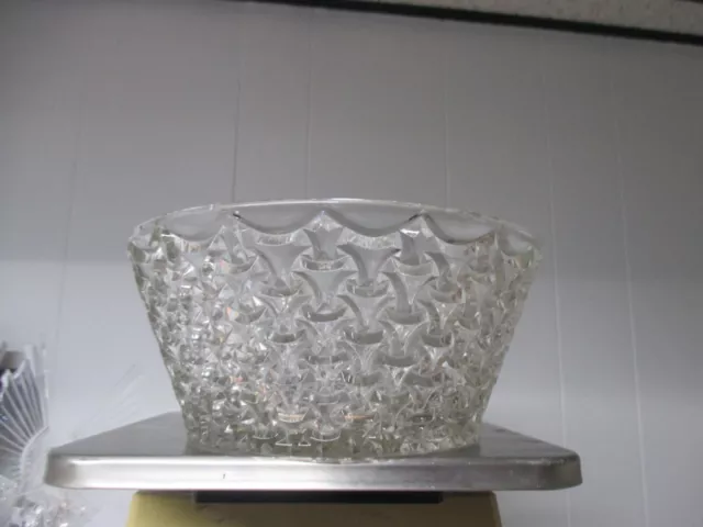 Vintage Heavy Deep Cut Lead Crystal Glass Bowl 3 3/4" Tall x 8 1/4" rim x 5 1/2"