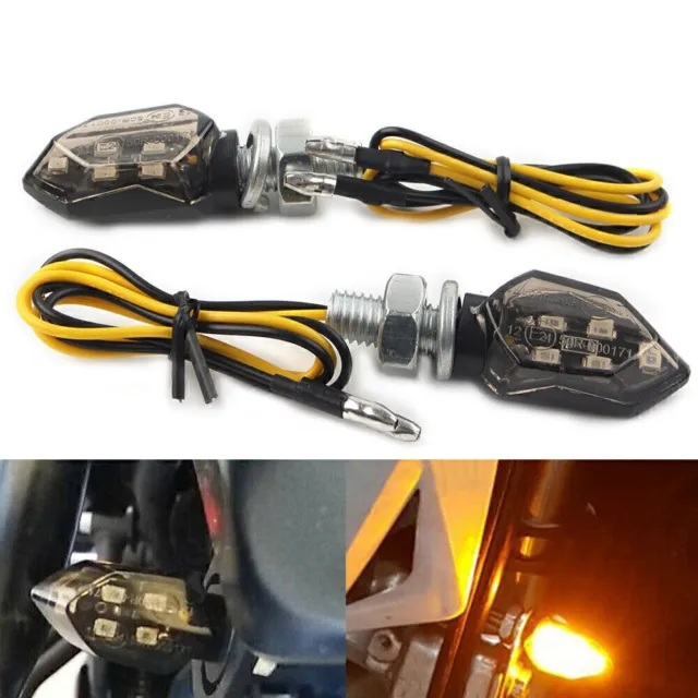 2X Mini Motor 12V LED Turn Signals Blinker Light Indicator Amber Lamp