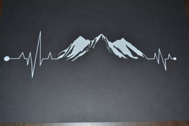 1 X Heartbeat Pulse Mountain Climb Mountaineering Climbing Stickers Decals