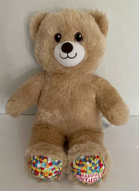 Build-A-Bear Workshop Tan Confetti Happy Birthday Bear Sewn Eyes - 15 inches