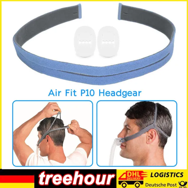 Ersatz-Kopfband für die ResMed AirFit P10 CPAP-Maske mit Clips Blau DE