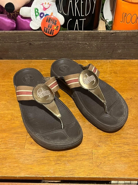 FitFlop Sandals Womens Brown Flip Flops Thong Comfort Outdoor Women’s 8