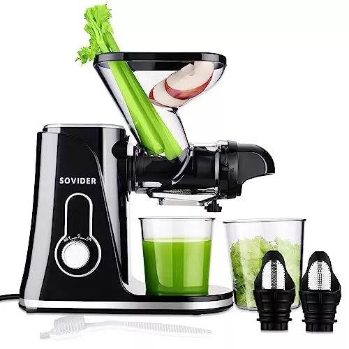 COLD PRESS JUICER Machine with Dual Feed & Dual Filters- Compact Slow ...