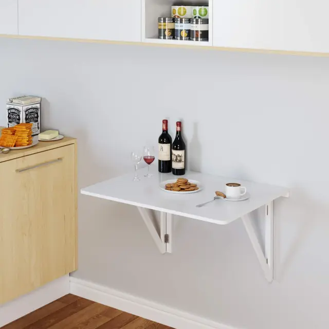 Weiß Wandklapptisch Wandtisch Schreibtisch Esstisch Küchentisch Balkontisch Holz