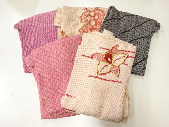 45330# Japanese Kimono / Antique Haori / Set Of 5 / All Shibori