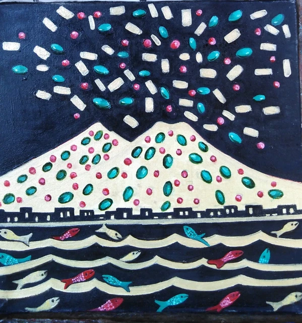 NAPOLI POP ,OLIO SU TELA 20 x 20 CM DIPINTO A MANO MADE IN ITALY