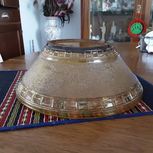 ART DECO. COLLECTABLE AMBER Glass. Depression Glass. Bowl Large 3