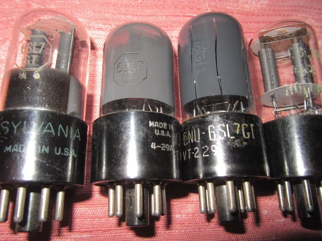 Four Assorted 6Sl7Gt / Vt-229 Twin Triode Variations . Used Testing Strong
