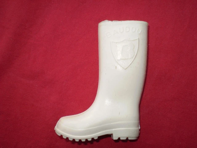 Bottes Caoutchouc Noires PUB BAUDOU 30 - Pour Figurines Style GI Joe - Occasion