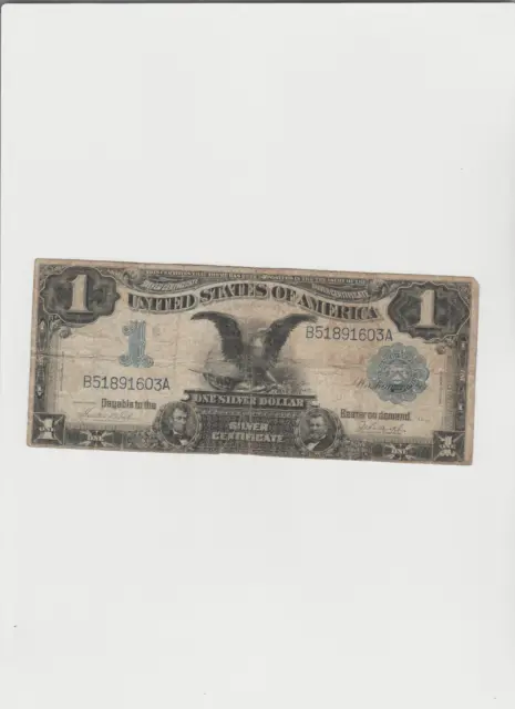 1899 $1 Black Eagle Large Silver Certificate B 51891603 A